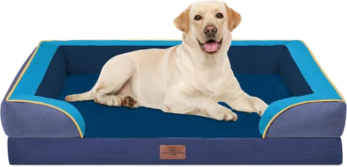 Vista 153 de Comfort Expression - Cama ortopédica para perros medianos, 28 x 19 pulgadas, cama impermeable y de apoyo de espuma con cojines removibles, sofá