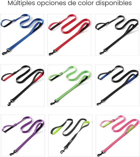 Vista 6 de Correa resistente para perro, 2 asas con asa de tráfico acolchada para control adicional, 6 pies de largo, perfecta para perros medianos a grandes