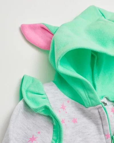 Vista 4 de Star Wars Baby Yoda - Pijama de una pieza para bebé y niña, pijama con capucha para bebé