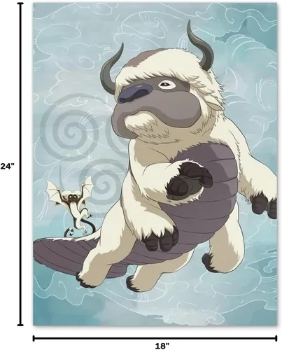 Vista 5 de GRAPHICS & MORE Póster de papel decorativo para pared de Avatar the Last Airbender Appa & Momo