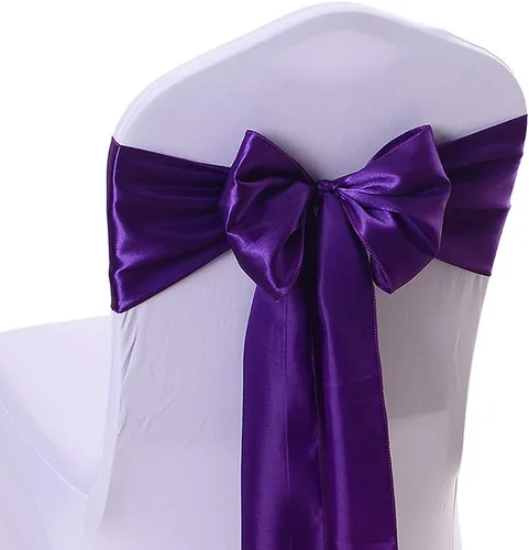 Vista 10 de Paquete de 10 bandas de satén rosa claro para silla, lazos para sillas de boda de 7 x 108 pulgadas para banquetes, decoraciones de fiestas, eventos