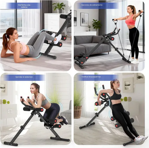 Vista 2 de RELIFE REBUILD YOUR LIFE - Máquina de Entrenamiento Abdominal Ajustable, Entrenador de Abdominales Plegable, Equipo de Fuerza para Crunch Azul