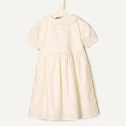 Vista 6 de Tienda Essentials Vestido de satén de algodón con cuello para bebé niña