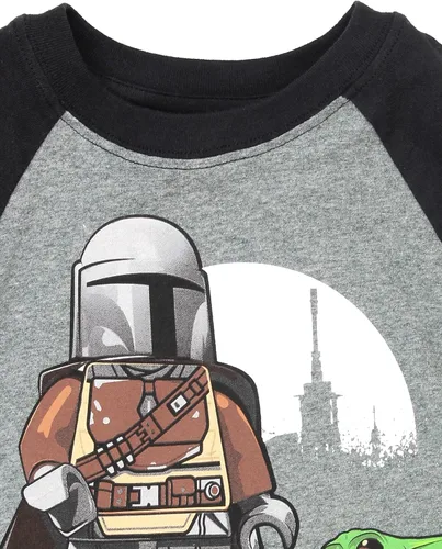 Vista 4 de LEGO Star Wars The Mandalorian - Camiseta de manga larga para niños (4, gris), Gris