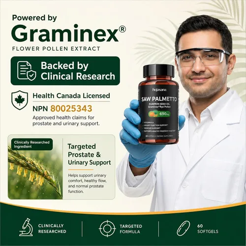 Vista 4 de Suplemento para la salud de la próstata de Saw Palmetto 6 en 1 para hombres mayores de 40 años, 320 mg de grado farmacéutico con Graminex, aceite