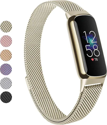 Vista 12 de Vanjua Correa de metal compatible con Fitbit Luxe, correa de repuesto ajustable de malla de acero inoxidable para Fitbit Luxe/Luxe edición especial