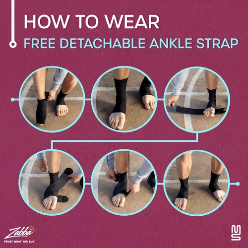 Vista 6 de Modetro Sports Tobillera para alivio de la fascitis plantar, tendinitis y soporte del tendón de Aquiles, manga de compresión para pies para hombres