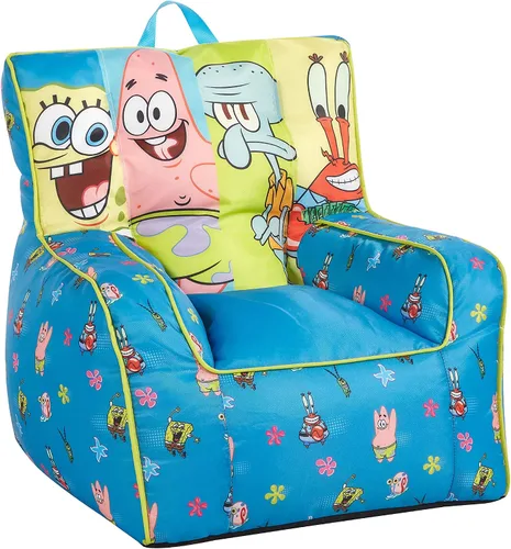 Vista 26 de Idea Nuova Nickelodeon Blue's Clues - Puf de nailon para niños pequeños con ribetes y asa de transporte superior, grande