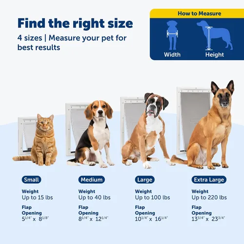 Vista 4 de Puerta para mascotas PetSafe plástico con solapa suave de color, Grande, L, Blanco