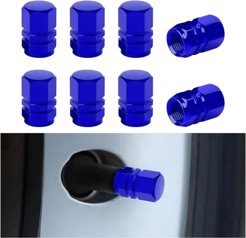 Vista 21 de Osilly Tapones de válvula de vástago de neumático de automóvil, 4 piezas de cubiertas de vástago de válvula de aleación de aluminio, resistentes a