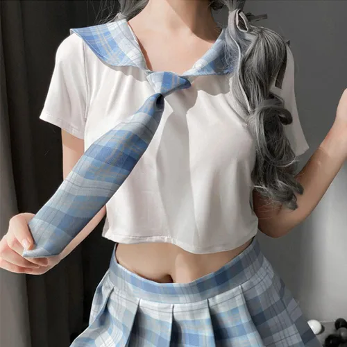 Vista 5 de SFBBCLOZ Schoolgirl Lingerie for Women Schoolgirl Outfit Lingerie Cosplay Lingerie Set Costumes for Women Naughty