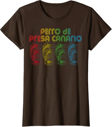 Vista 9 de Cool Retro Groovy Perro De Presa Canario Dog Camiseta para Hombre Mujer Negro