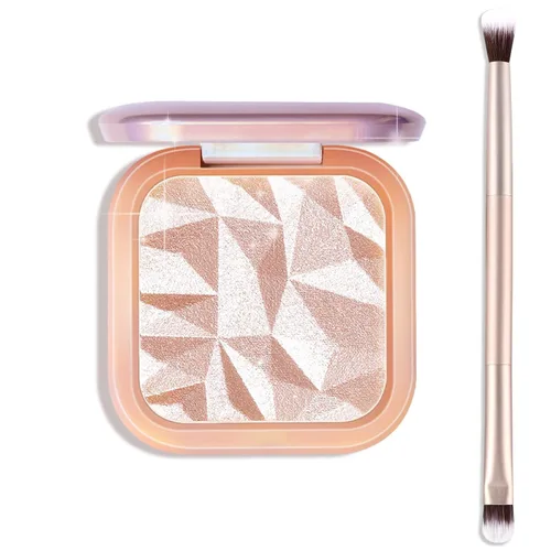 Vista 15 de Paleta de maquillaje iluminador, paleta de contorno brillante en polvo para iluminar el contorno de la cara, maquillaje dorado con reflejos