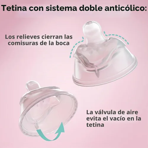 Vista 3 de Herobility Botellas Anti-Cólico Dobles para Bebé – 5 fl oz/140ml – Paquete de 4 – Multicolor – Blanco, Gris, Rosa, Rosa de Hawthorn