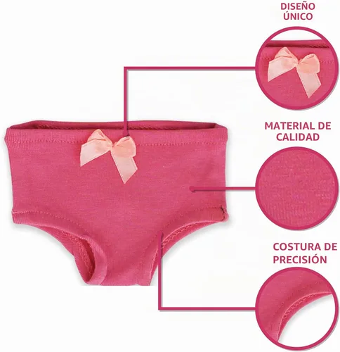 Vista 3 de Ropa interior de muñeca de 18 pulgadas, 7 pares de ropa interior, se adapta a muñecas American Girl