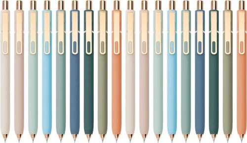 Vista 10 de Linbsunne Bolígrafos de gel de tinta negra para oficina 0.5mm de punta fina, escritura suave, retráctiles (clip dorado de metal - 10 piezas)