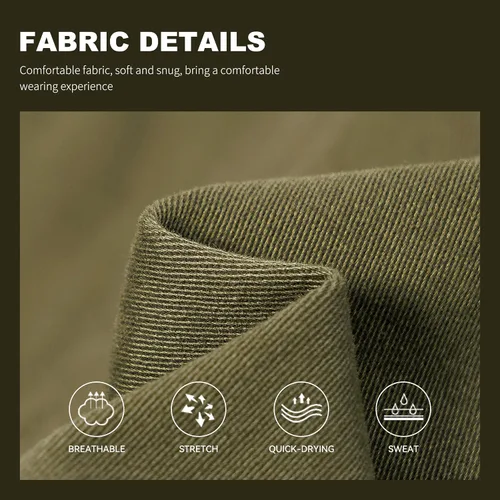 Vista 4 de HHZ Pantalones cargo ajustados para hombre, pantalones elásticos flexibles para trabajo, senderismo, con bolsillos, pantalones de trabajo tipo cargo