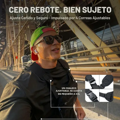 Vista 7 de MVRK Mochila de pecho resistente al agua - Chaleco para correr para entrenamientos, soporte para teléfono para correr, almacenamiento adicional