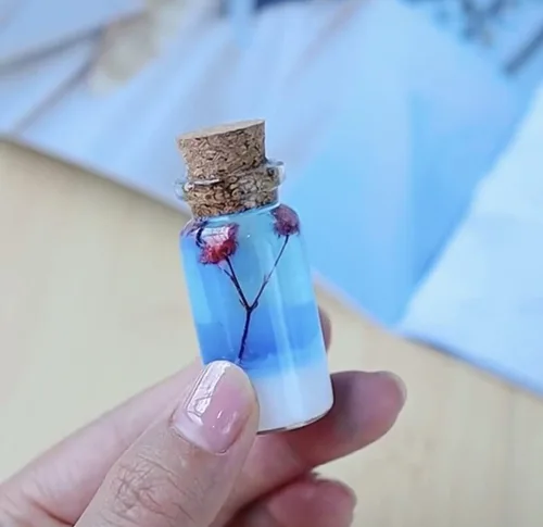 Vista 6 de MaxMau Botellas de vidrio pequeñas de 0.3 onzas líquidas con tapones de corcho, paquete de 100 frascos pequeños para manualidades, proyectos
