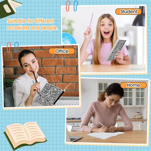 Vista 6 de Fainne Paquete de 60 cuadernos de composición B5 a granel de 7.5 x 9.75 pulgadas, cuadernos de composición con rayas universitarias, 50 hojas