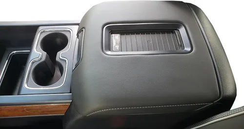 Vista 6 de Car Console Covers Plus Diseñado para todos los modelos de asiento de cubo GMC Sierra 2014-2023, funda de neopreno para consola central, hecha a Gris