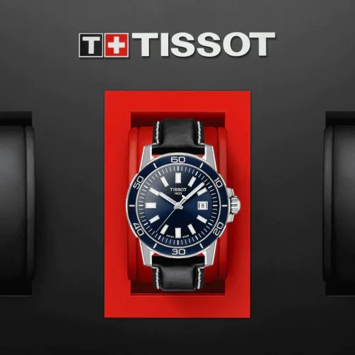 Vista 6 de Tissot Supersport GTS LG QTZ SS LTH BL IND, Negro -, Moderno