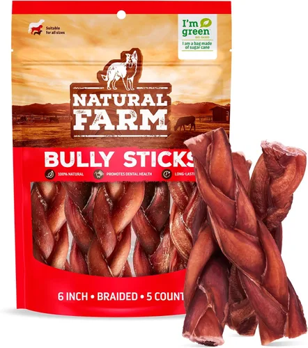 Vista 19 de Natural Farm Palitos Trenzados de Toro Sin Olor (4-5 Pulgadas, Paquete de 5) - 100% Carne de Res Alimentada con Pasto, Sin Granos, Bajos en Grasa