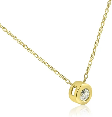 Vista 3 de P3 POMPEII3 14k White, Yellow, or Rose Gold 14 Ct T.W. Diamond Round-Cut Bezel Solitaire Pendant Women's Necklace With 18" 14k Gold Chain