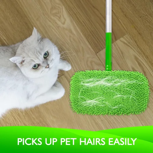 Vista 6 de Almohadillas de microfibra reutilizables para trapeador Compatibles con Swiffer Sweeper - Paquete de 4 paños de barrido en seco y paños de trapeo