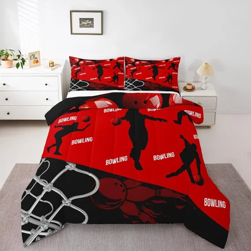 Vista 10 de Erosebridal Juego de edredón de béisbol para adolescentes y jóvenes, juegos de ropa de cama geométricos negros y grises para regalo para niños