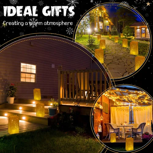 Vista 6 de 50 juegos de bolsas luminarias con velas sin llama, luminarias al aire
