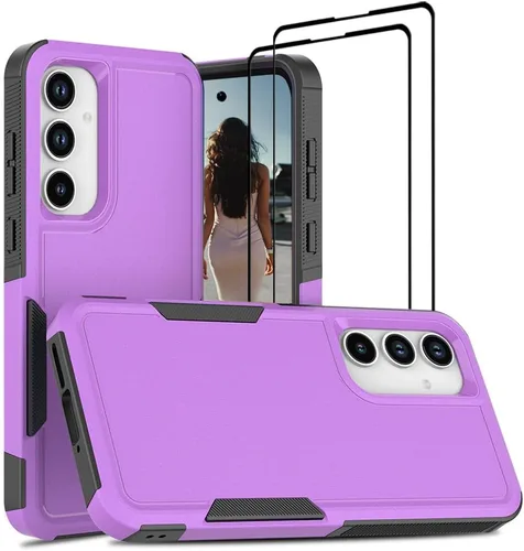 Vista 79 de Jeylly Compatible con Samsung Galaxy A22 5G Funda, Funda Samsung A22 5G con 2pcs protectores de pantalla de vidrio templado