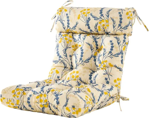 Vista 13 de ARTPLAN Cojín floral Adirondack de 44 x 21 x 4 pulgadas de mimbre para Azul (Blue Bamboo)
