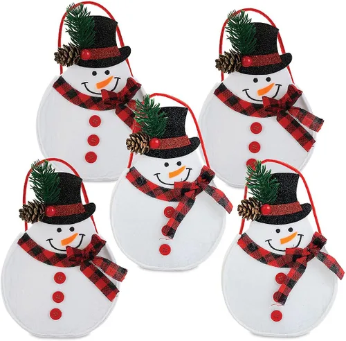 Vista 10 de Cardinal Ornament - Bolsas de fieltro de Navidad – Juego de 5 bolsas de regalo para niños, fiestas de vacaciones, decoración de profesores