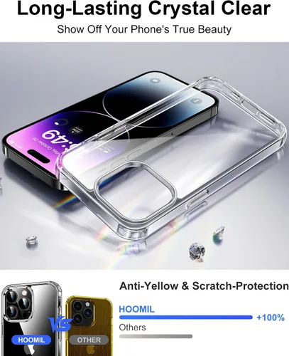 Vista 331 de HOOMIL Funda para iPhone 7 Plus/iPhone 8 Plus de 5.5 Pulgadas, sin amarillamiento, protección contra caídas, cubierta trasera dura transparente