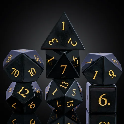 Vista 32 de UDIXI Juego de dados de piedras preciosas de amatista, dados DND de piedra de cristal D&D con estuche de regalo para juegos de rol y juegos de mesa