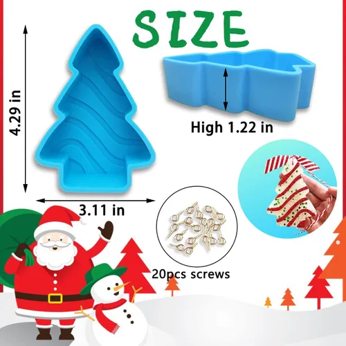 Vista 8 de Molde de silicona Freshie para perlas aromáticas, árbol de Navidad, vela, cera y arcilla para decoración del hogar