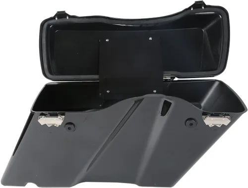 Vista 4 de Alforjas rígidas con soportes de conversión cromados para Harley Davidson 1984-2017 Softail Modelos FLST FLSTC FLSTF FLSTN FLSTS modelos Negro