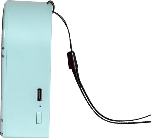 Vista 9 de Crosley CR3046A-AB Mini Jukebox Altavoz Bluetooth portátil con luces LED y micrófono, azul aguamarina