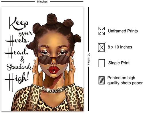 Vista 2 de Arte y decoración inspiradoras de pared para mujeres negras, póster motivacional de inspiración afroamericana, arte negro, obra de arte de pared