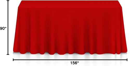 Vista 7 de Lann's Linens - Mantel rectangular de tela de poliéster de primera calidad para bodas, banquetes y restaurantes Rojo
