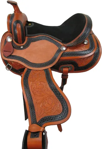 Vista 7 de Cómodo Trail Western Horse Sillín 15 16 17 18 Placer Tooled Cuero Tack Set SQHB