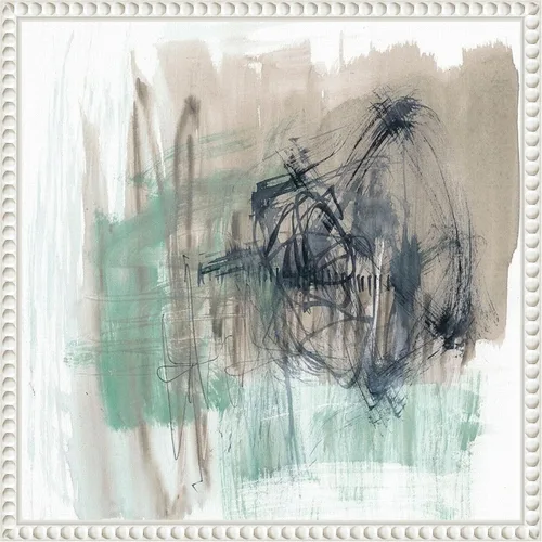 Vista 15 de Amanti Art Framed Canvas Wall Art 16x16 Scribble Scrabble I by Jennifer Goldberger, Framed Wall Art Canvas, Abstract Artwork, Traditional Decor
