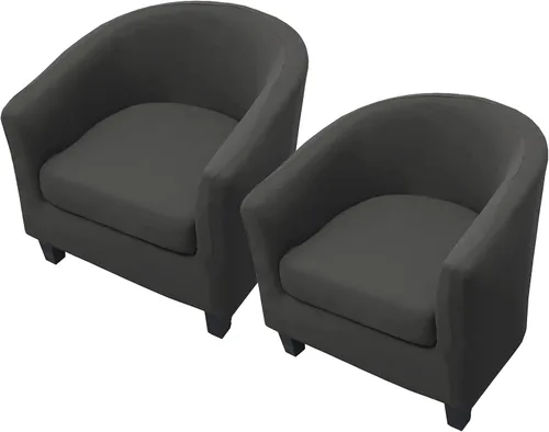 Vista 10 de WOMACO 2 fundas para silla de club, fundas elásticas impresas para sillón y bañera redonda con funda de cojín, parte inferior elástica, protector
