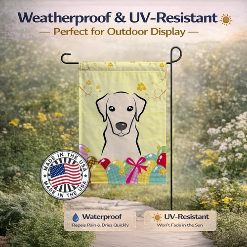 Vista 415 de Caroline's Treasures BB1923GF Bandera decorativa para jardín con diseño de Border Collie, para caza de huevos de Pascua, para jardín, jardín, patio