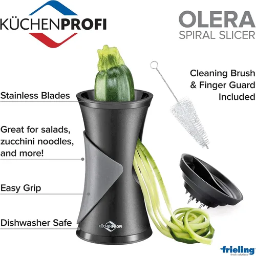 Vista 4 de Küchenprofi K1350001000 Olera Spiralizer para Verduras, 6" H x 3.5" de diámetro, Negro