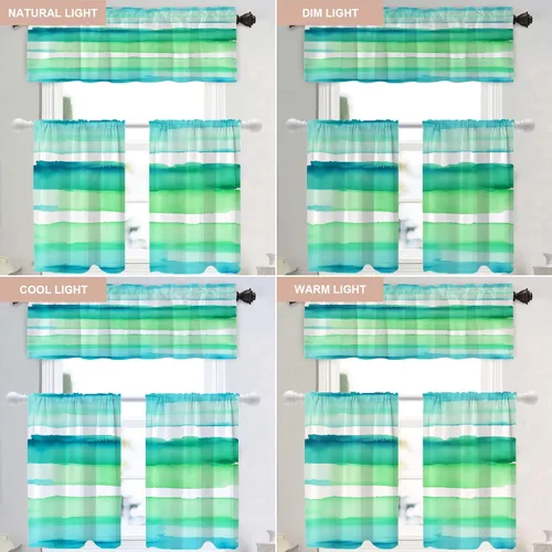 Vista 189 de Shrahala Orange Autumn Autumn Blackout Curtain Tiers, Fall Kitchen Valance Light Blocking Tier Drapes with Rod Pocket, 2 Pack 26 X 24 in