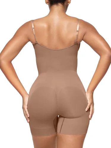 Vista 2 de SHAPERX - Body moldeador con control de abdomen para mujer, busto abierto, sin costuras, de compresión, de cintura alta