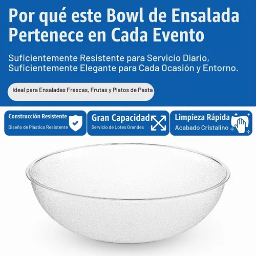 Vista 3 de Carlisle FoodService Products 721507 Ensaladera redonda de salpicaduras, 11 cuartos de galón, transparente
