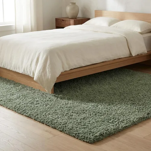 Vista 453 de Unique Loom Colección Davos Shag - Alfombra Lino